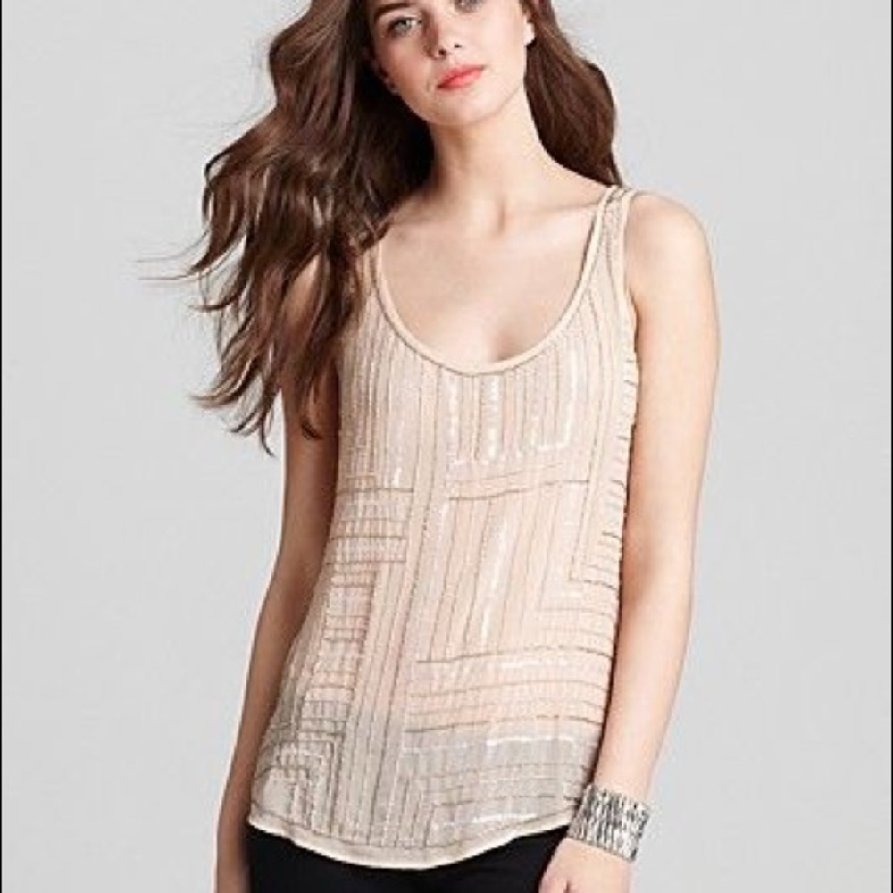 GUESS Tank - Illusion Beaded Shell Top